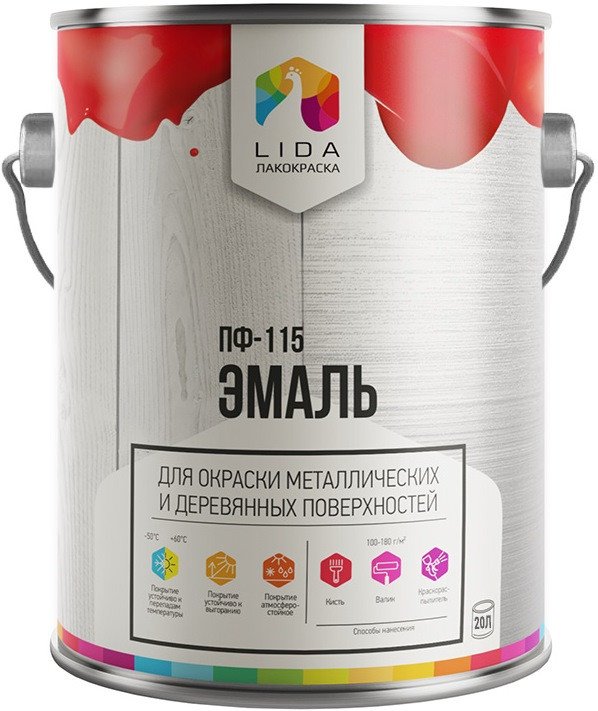 

Эмаль LIDA ПФ-115 20 кг (желтый)