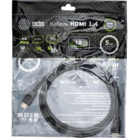 Кабель CACTUS HDMI - HDMI CS-HDMI.1.4-1.8 (1.8 м, черный)