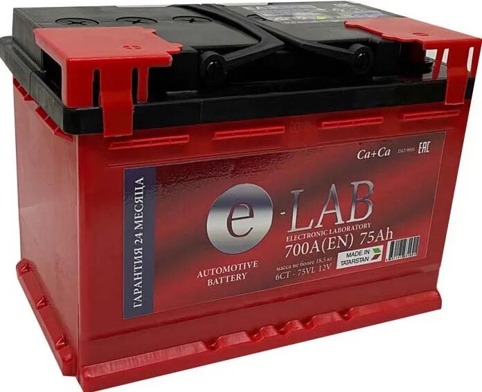 

Автомобильный аккумулятор E-Lab 6СТ-75 L+ (75 А·ч)