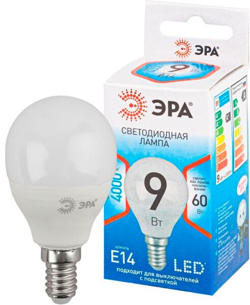 

Светодиодная лампочка ЭРА P45-10W-840-E14