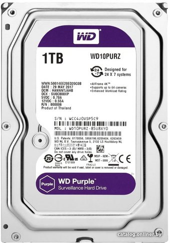 Жесткий диск WD Purple 1TB [WD10PURZ]