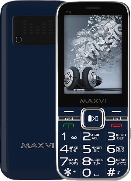 

Кнопочный телефон Maxvi P18 (синий)