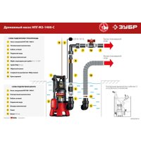 Дренажный насос Зубр НПГ-М3-1400-С