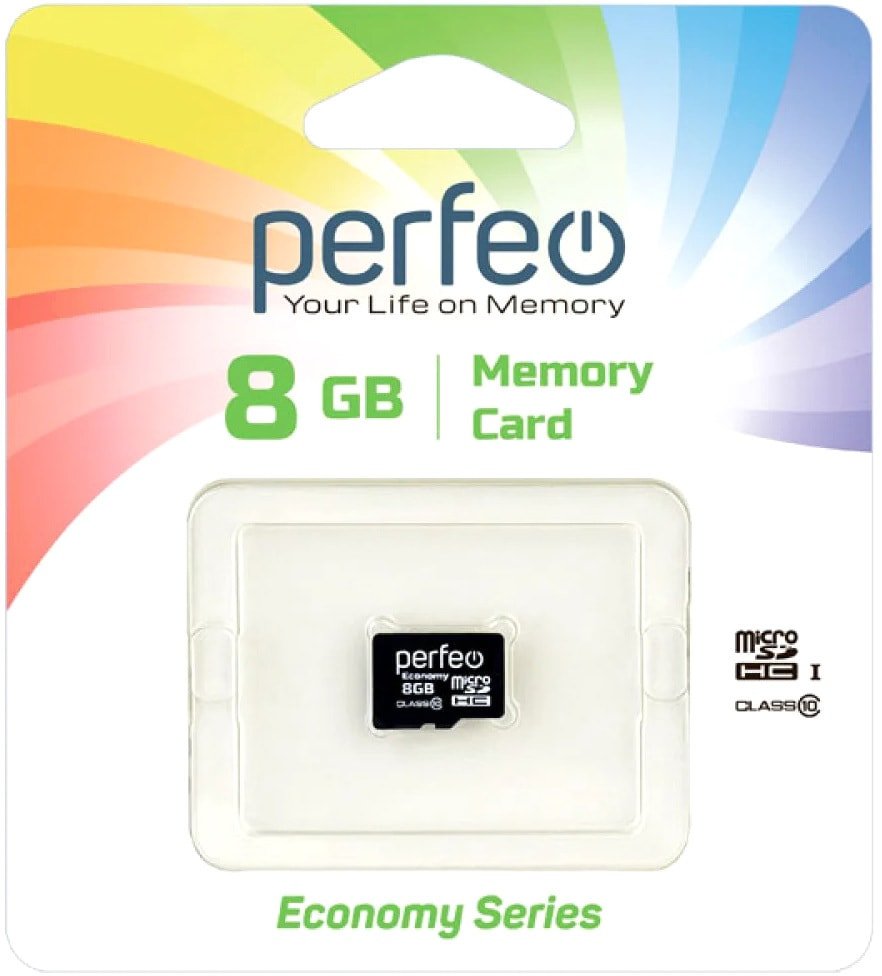 

Карта памяти Perfeo microSDHC PF8GMCSH10ES 8GB