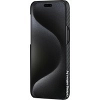 Чехол для телефона Pitaka MagEZ Case 4 для iPhone 15 Pro Max (1500D twill, черный/серый)