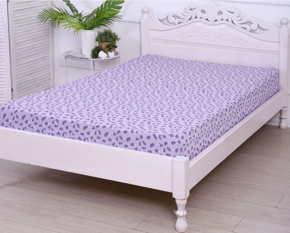 

Постельное белье Luxsonia Трикотаж на резинке 140x200 3366 (перышки серый)