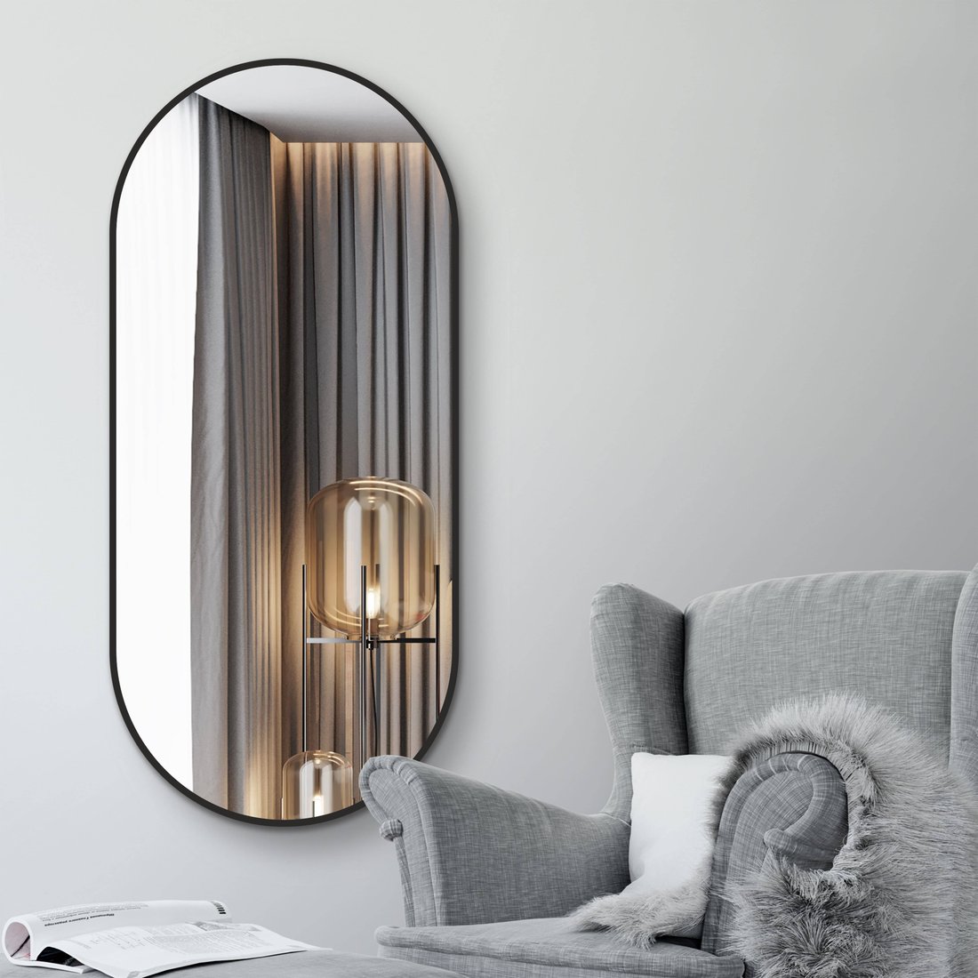 

Зеркало Алмаз-Люкс Д-026 50x120 (черный)