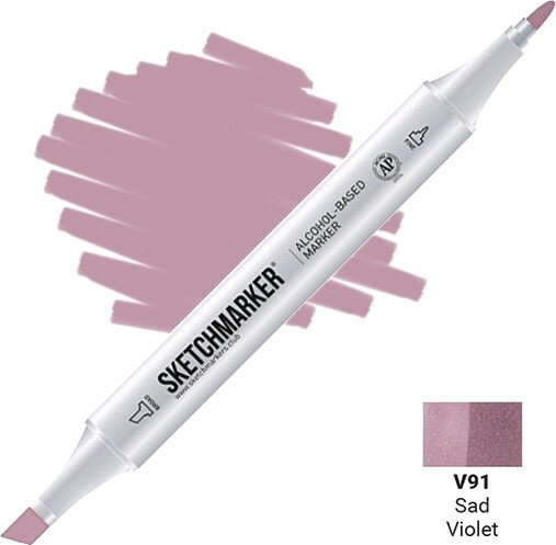 

Маркер художественный Sketchmarker Двусторонний V91 SM-V91 (фиолетовый тусклый)