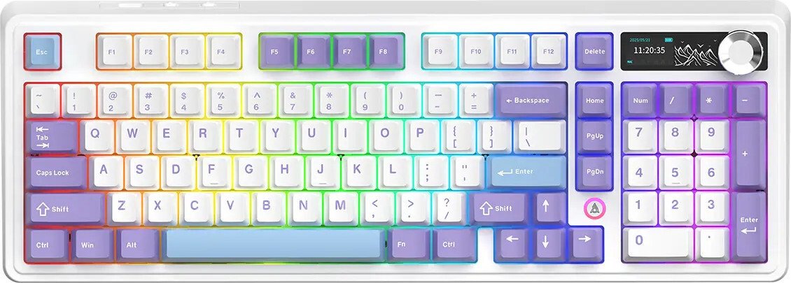 Клавиатура Ajazz AK980 V2 (фиолетовый/белый/синий, Ajazz Gift)