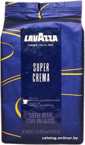 Кофе Lavazza Super Crema в зернах 1000 г