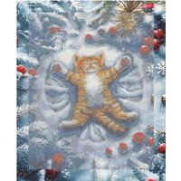 Алмазная мозаика  Феникс+ Кот в снегу 70863