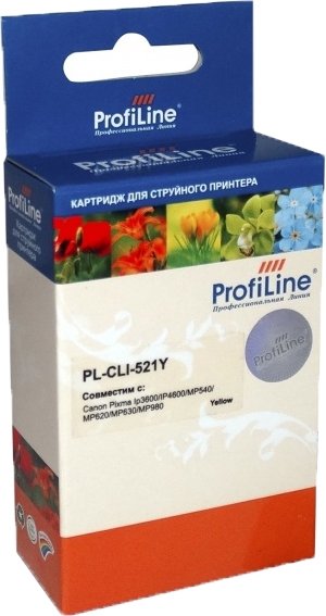 

Картридж ProfiLine PL-CLI-521Y-Y (аналог Canon CLI-521 Yellow)