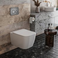 Унитаз подвесной Roxen Cube One Rimless 6 в 1 StounFix Dual Fresh 625840 (оружейная сталь/металл) в Бобруйске