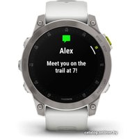 Умные часы Garmin Epix Sapphire Gen 2 (серебристый титан/белый)