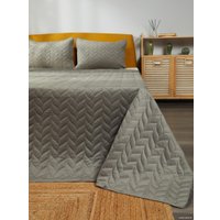 Набор текстиля для спальни Vip Camilla 240-260 (косичка, светло-серый)