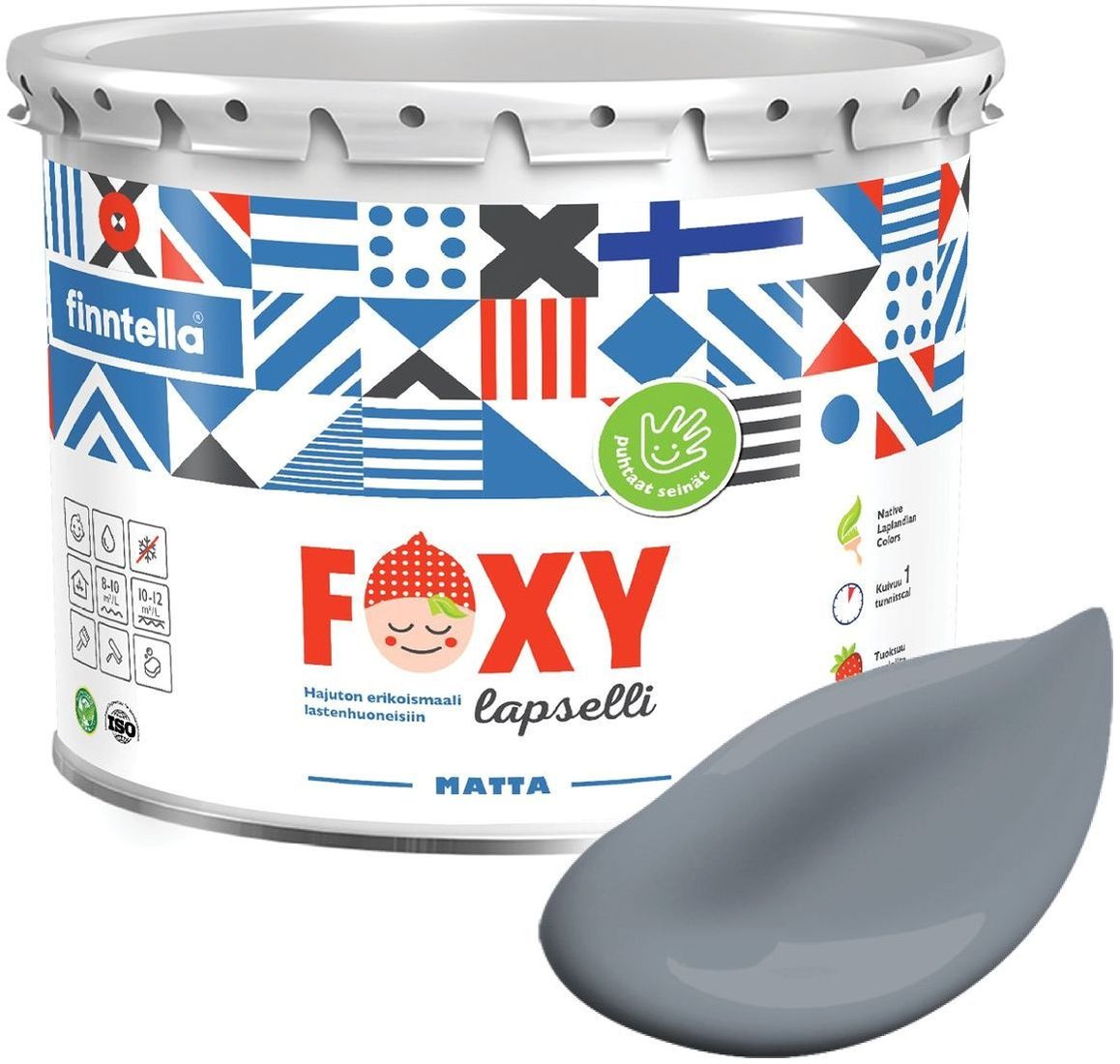 

Краска Finntella Foxy Lapselli Matte Kisu F-50-1-3-FL295 2.7 л (серый)