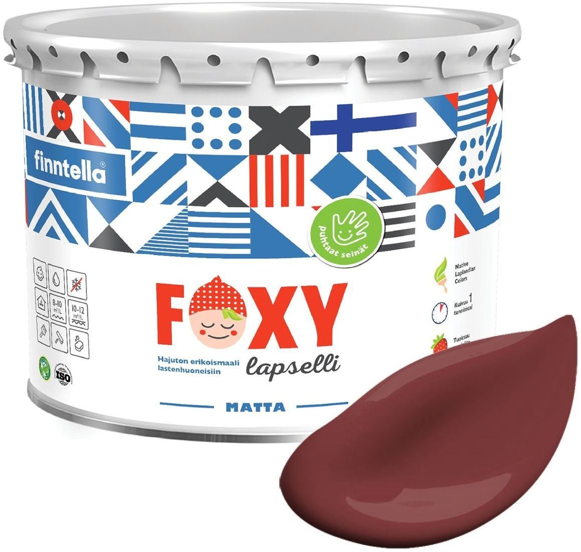 

Краска Finntella Foxy Lapselli Matte Unikko F-50-1-3-FL252 2.7 л (красный)