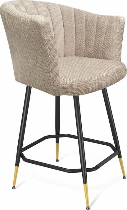 

Стул с подлокотниками Sheffilton SHT-ST42-1/S148-1 (милк/черный муар/золотой)