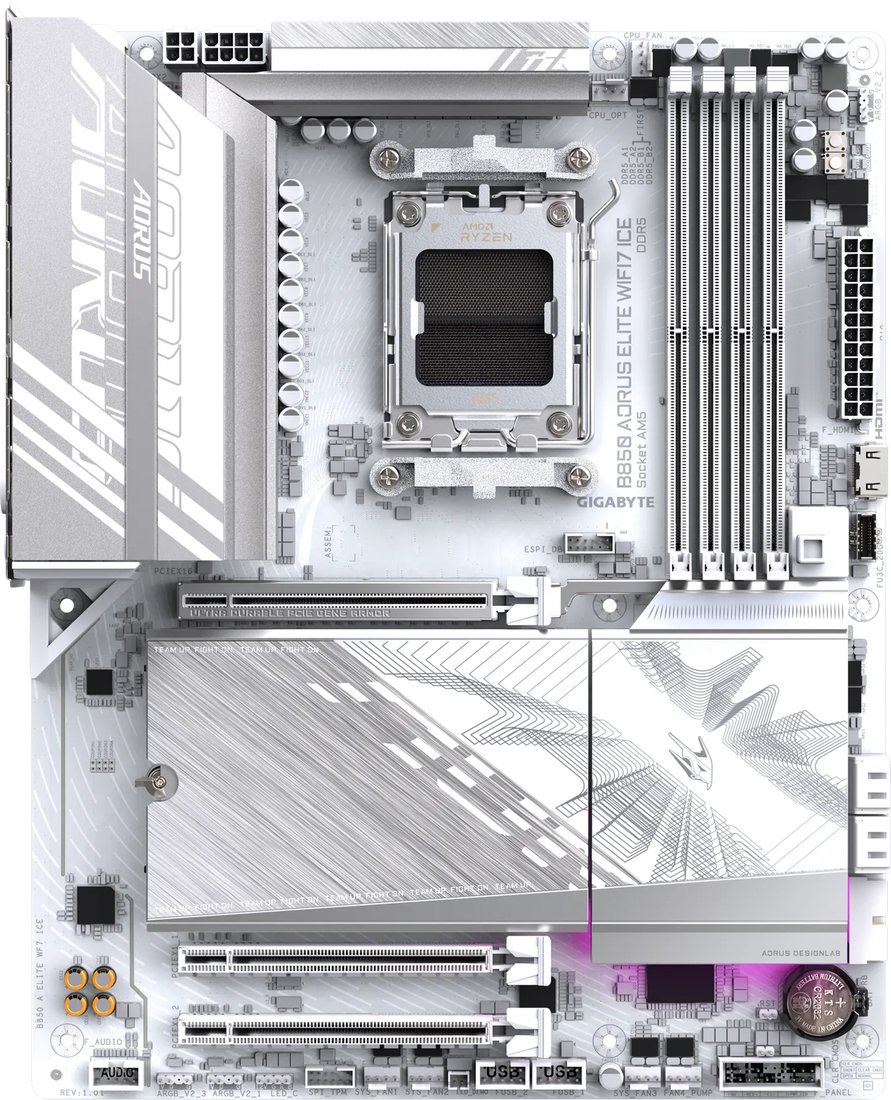 

Материнская плата Gigabyte B850 Aorus Elite WiFi7 Ice (rev. 1.1)