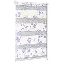 Рулонные шторы Delfa Сантайм День-Ночь Декор МКД DN-46074 (68x215, сакура/фиолетовый)