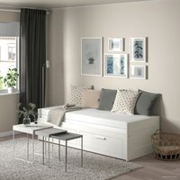 Кровать Ikea Бримнэс 200x80 (белый, осванг жесткий) 894.264.29