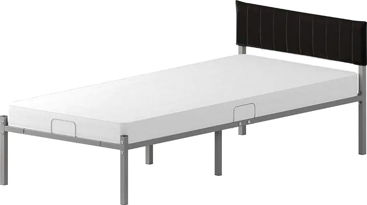 Кровать Домаклево Лофт Компакт 90x200 (серый/черный велюровый чехол)