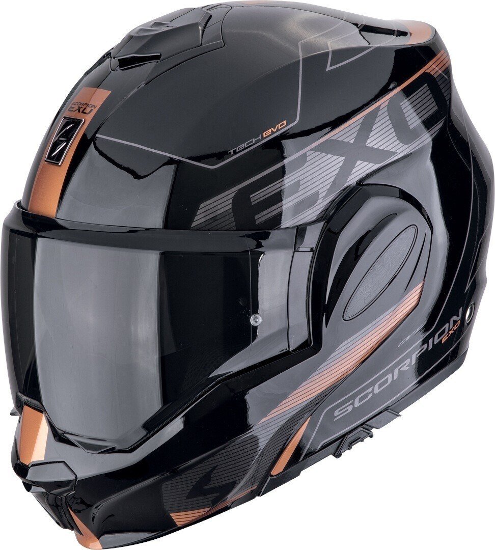 

Мотошлем Scorpion Exo Exo-Tech Evo Traveller (р. XL, черный/медный)