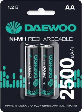 Аккумулятор Daewoo Rechargable AA 2500мАч 5043268 (2 шт)