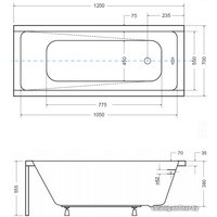 Ванна Besco Modern 120x70