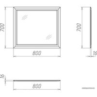  Гамма Зеркало 22 80x70 (белый)