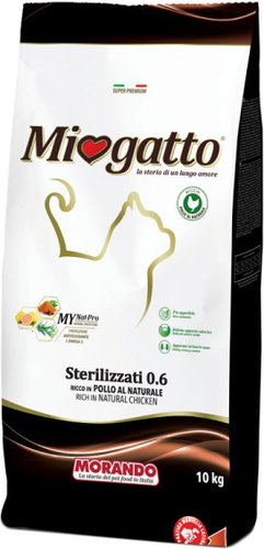 Сухой корм для кошек Miogatto Sterilized 0.6 Chicken 10 кг