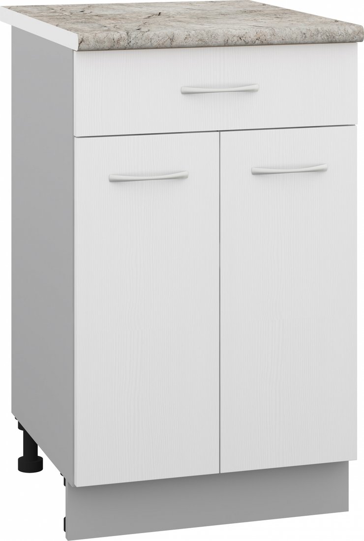 

Шкаф напольный Кортекс-мебель Корнелия Лира НШ50р1ш (белый/марсель)