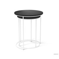 Журнальный столик Sheffilton SHT-CT7 (камень пьетра черный/белый муар)