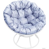 Кресло M-Group Папасан 12010109 (белый/серая подушка)