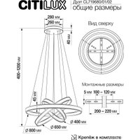 Припотолочная люстра Citilux Дуэт CL719682