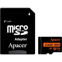 Карта памяти Apacer microSDXC AP64GMCSX10U8-R 64GB (с адаптером)