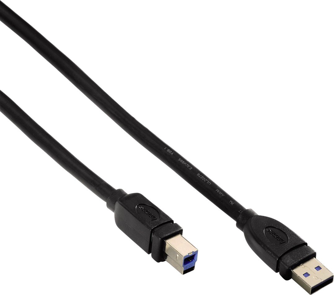 

Кабель Hama 54502 USB Type-B - USB Type-A (3 м, черный)