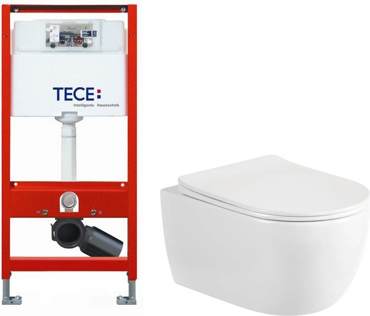 Унитаз подвесной Saniteco Rimless R-209W + TECE Profil 9300302