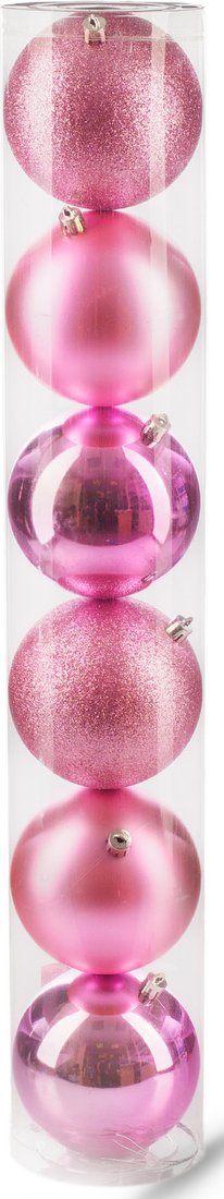 Елочная игрушка Ausini VT25-04009-7 (розовый, 6 шт)
