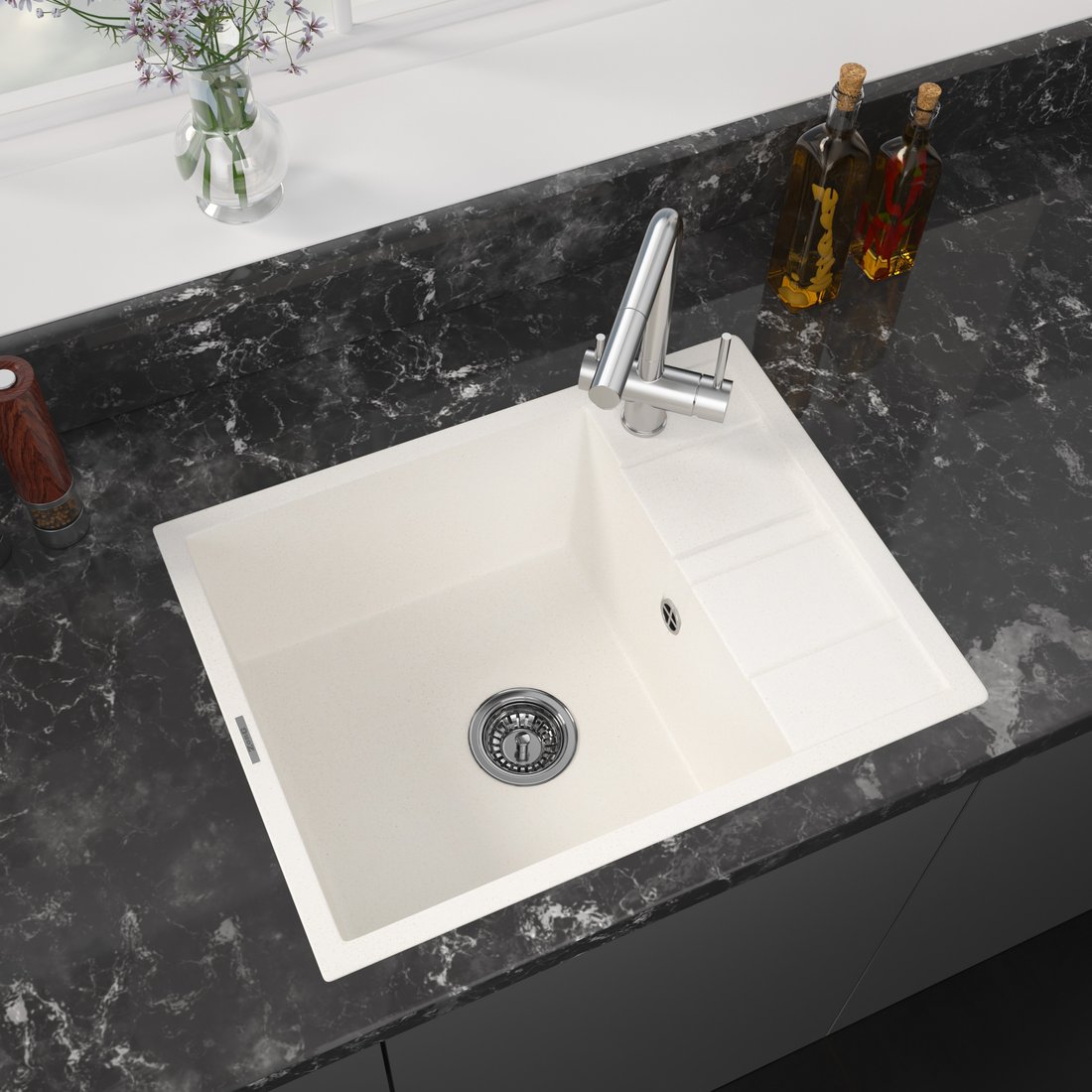 

Кухонная мойка ZorG Apollo 65 (белый камень)