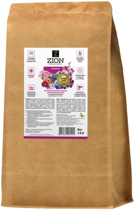 

Удобрение Zion для цветов (крафтовый мешок, 10 кг)