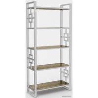 Стеллаж Hype Mebel Квадро 80x170 (белый/дуб галифакс олово)