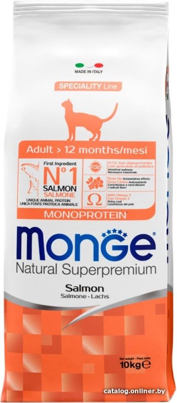 Сухой корм для кошек Monge Adult Monoprotein Salmone 10 кг