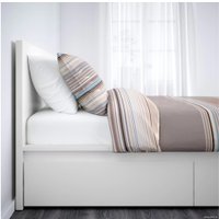 Кровать Ikea Мальм 200x160 (4 ящика, белый, Лурой) 692.110.24