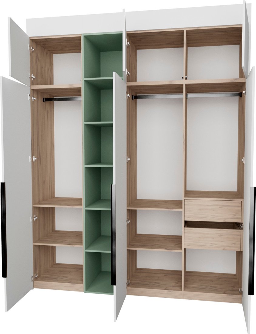 

Шкаф распашной Рэйгрупп Рэй S257-В8-2-EBZ В8-2 (дуб элисон/белый премиум/зеленый самшит)