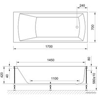 Ванна Royal Bath Vienna 170x70R RB953203 (с каркасом и 2 экранами)