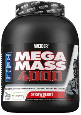 Гейнер Weider Mega Mass 4000 (клубника, 3 кг)