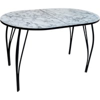 Кухонный стол Arvento Флок 2 раздвижной овал 110-140х70 (мрамор каррара)