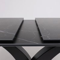 Кухонный стол Аврора Нотр Дам Moderne 1400/1800x850 (камень черный Greys Black /черный матовый)