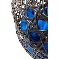 Подвесное кресло M-Group Для двоих Люкс 11510210 (коричневый ротанг/синяя подушка)